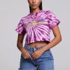 Fashion Love Sun Crop Crew Neck Tee Women Loungewear | Graphics