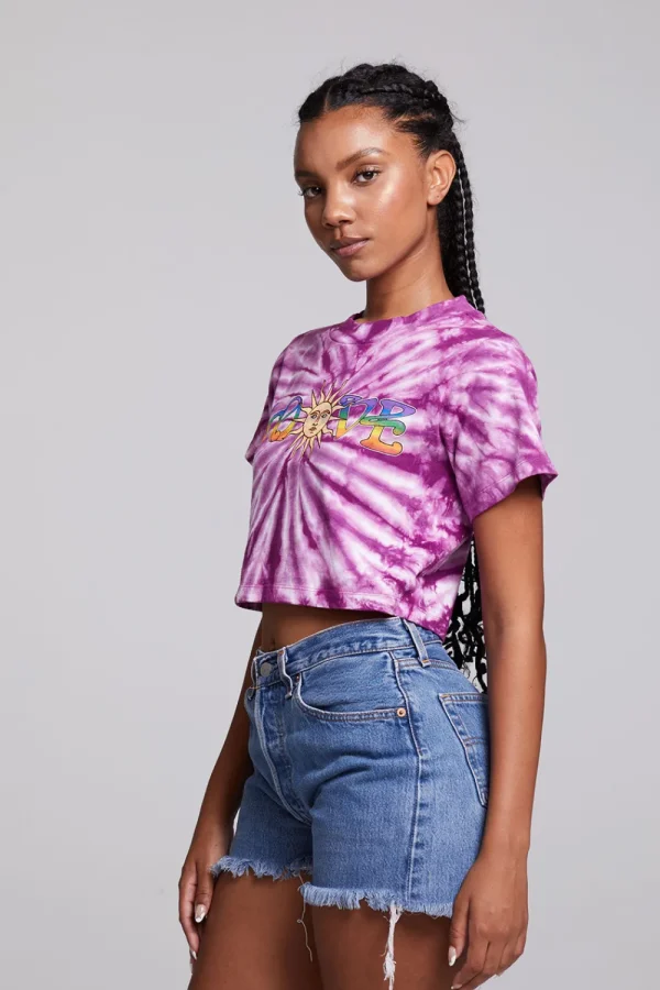 Fashion Love Sun Crop Crew Neck Tee Women Loungewear | Graphics