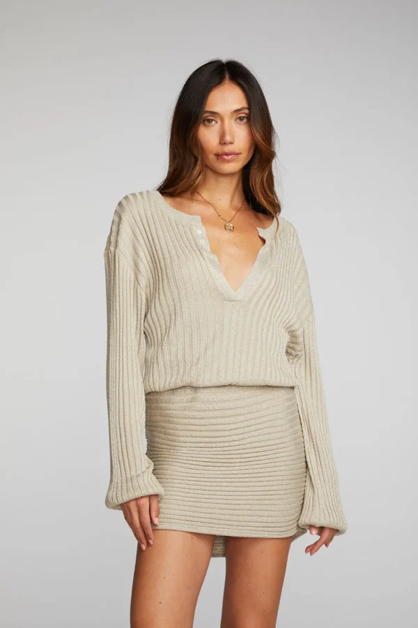 Outlet Lurex Rib Knit Mini Dress With Shirring Women Loungewear | Dresses