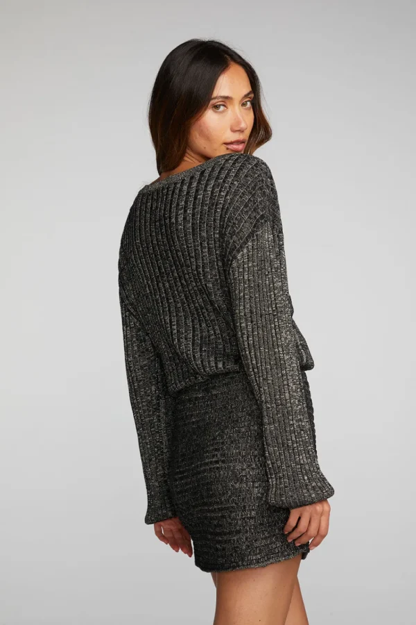 Cheap Lurex Rib Knit Mini Dress With Shirring Women Loungewear | Dresses