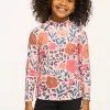 Clearance Lynn Dark Floral & Leopard Print Mock Turtle Neck Kids Girls
