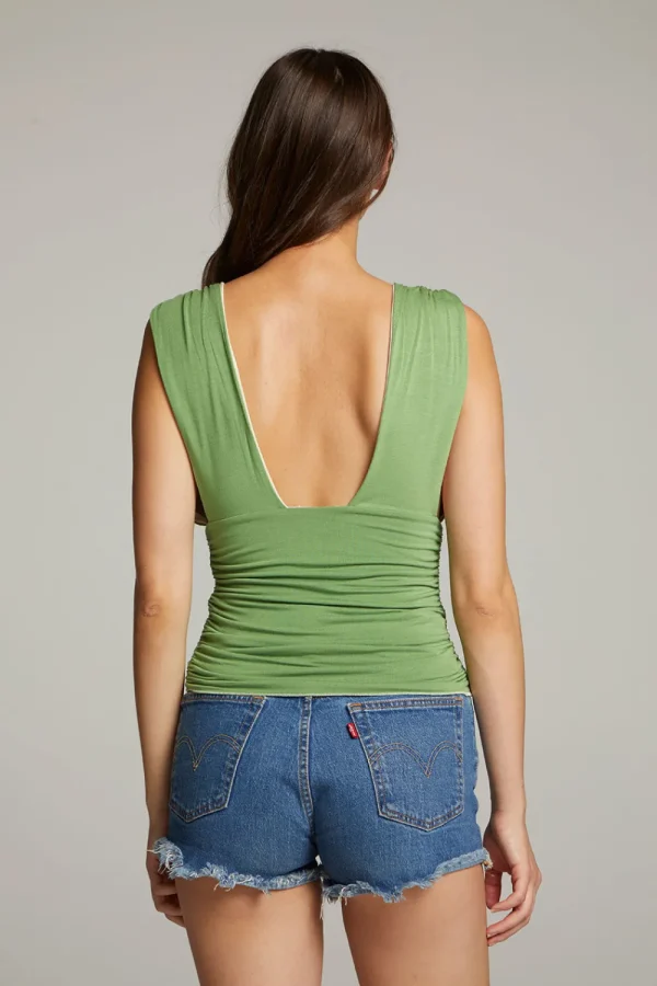 Best Sale Magic Whitecap Grey And Piquant Green Reversible Tank Top Women Loungewear | Tops
