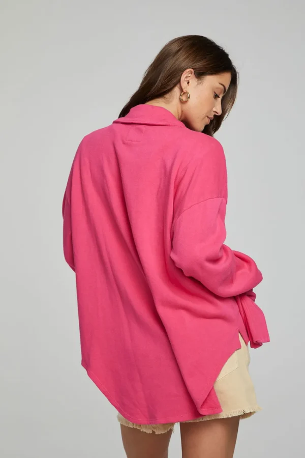 Hot Malone Button Down - Fuchsia Women Outerwear | Loungewear
