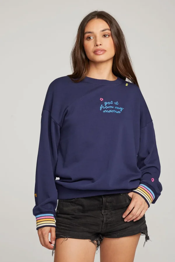 Sale Mama Embroidery Pullover Women Loungewear | Graphics