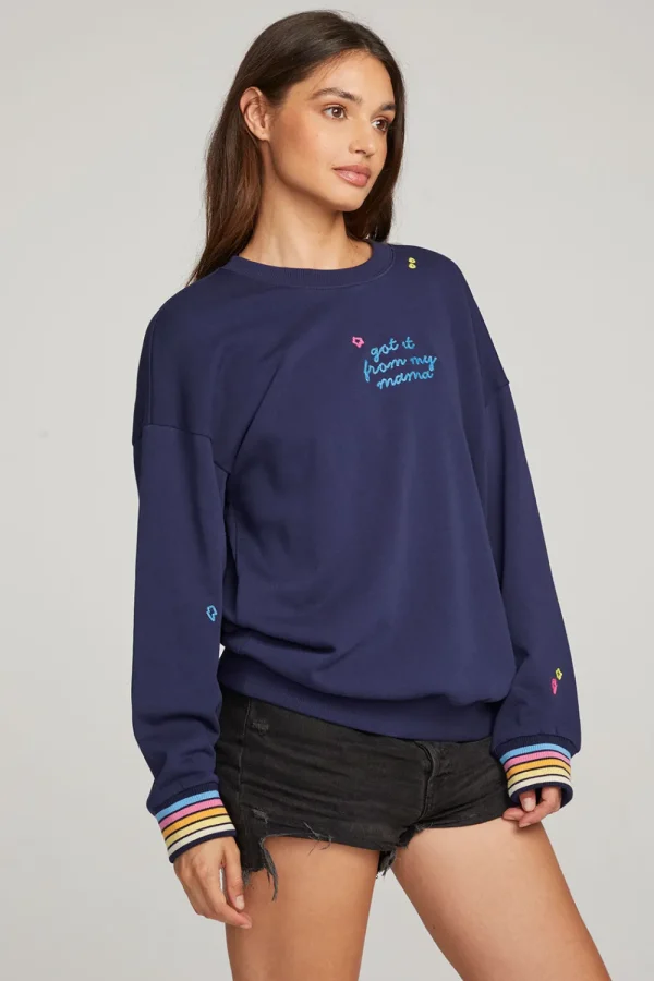 Sale Mama Embroidery Pullover Women Loungewear | Graphics