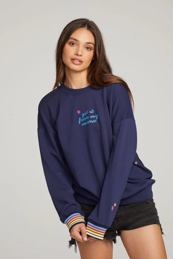 Sale Mama Embroidery Pullover Women Loungewear | Graphics