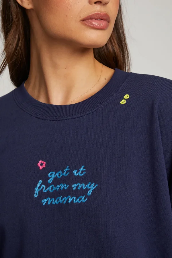 Sale Mama Embroidery Pullover Women Loungewear | Graphics