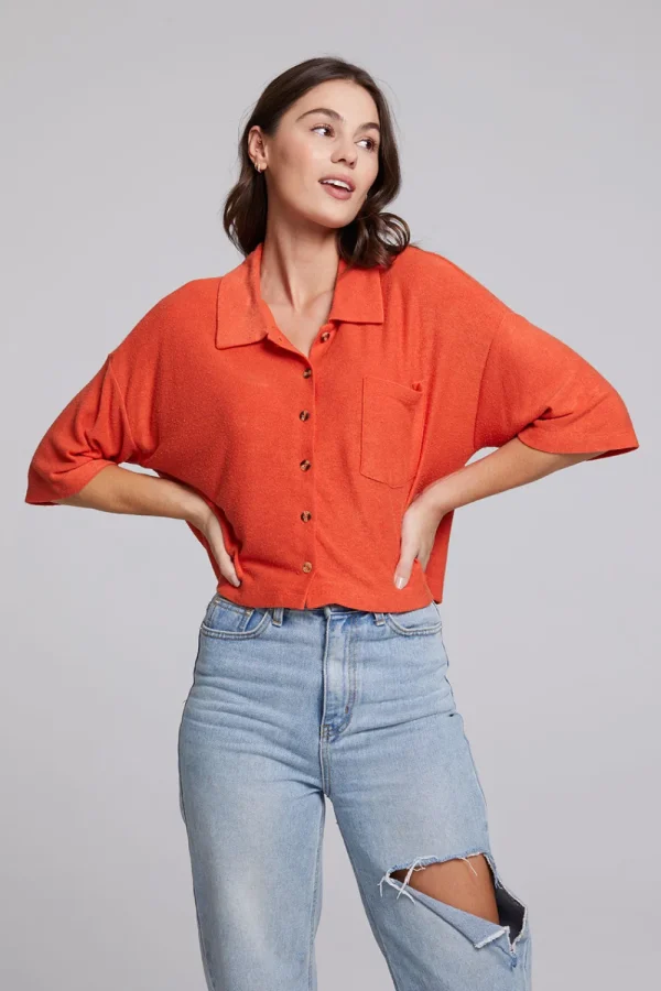 Fashion Marine Crop Button Down - Tigerlily Women Loungewear | Tops