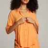 Online Marlin Tangerine Button Up Women Loungewear | Tops