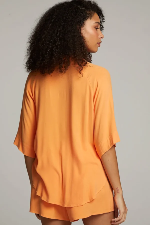 Online Marlin Tangerine Button Up Women Loungewear | Tops