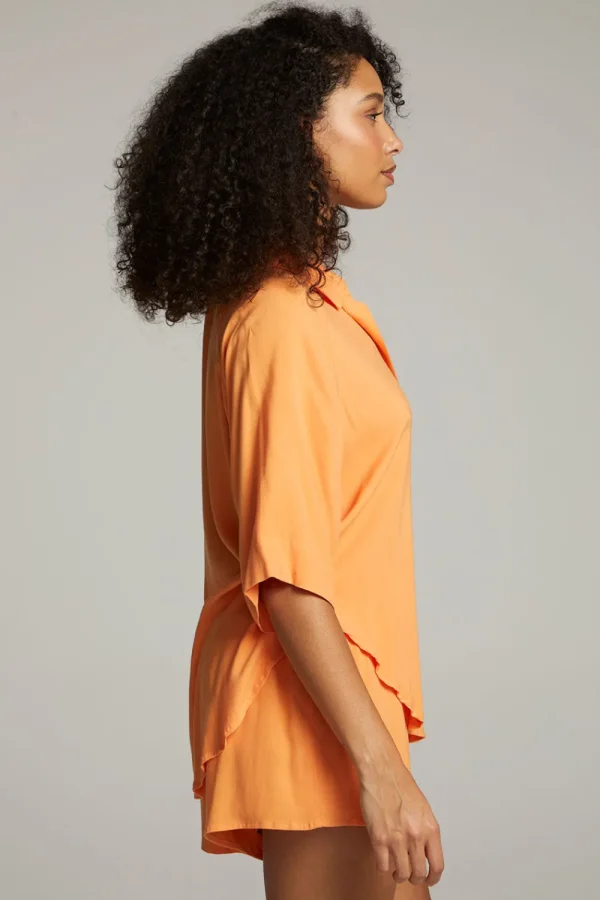 Online Marlin Tangerine Button Up Women Loungewear | Tops