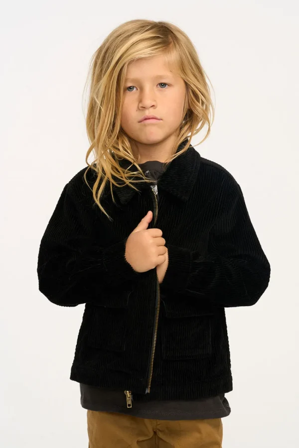 Shop Martin Raven Black Zip Up Corduroy Jacket Kids/BOY Boys