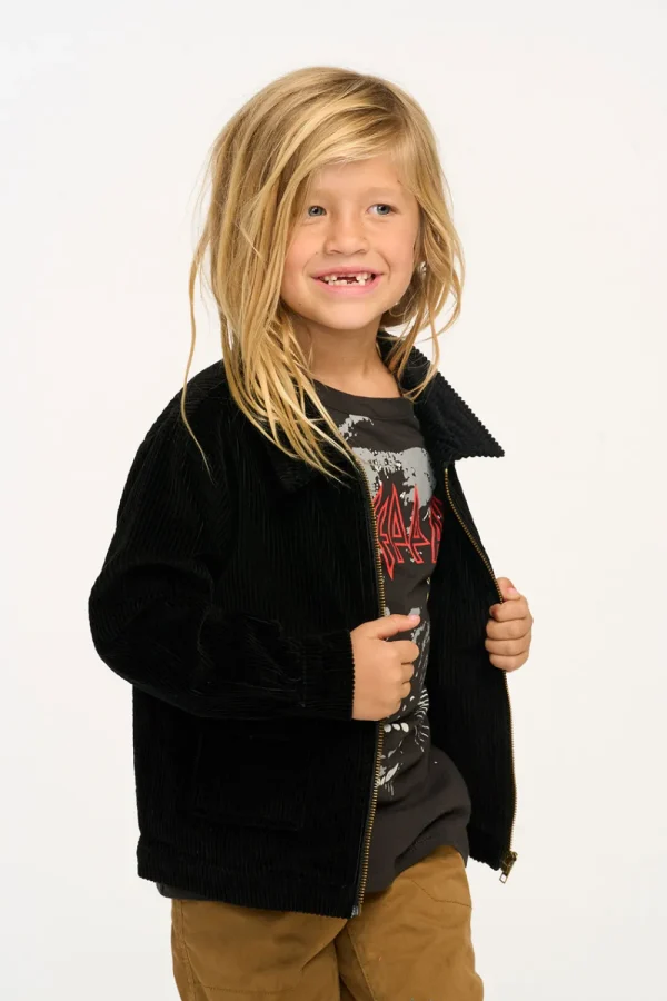 Shop Martin Raven Black Zip Up Corduroy Jacket Kids/BOY Boys