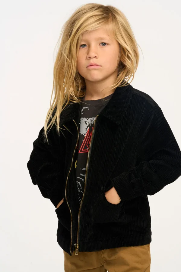 Shop Martin Raven Black Zip Up Corduroy Jacket Kids/BOY Boys