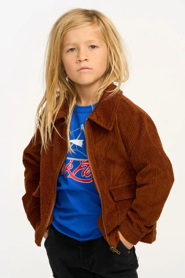 New Martin Walnut Brown Zip Up Corduroy Jacket Kids/BOY Boys