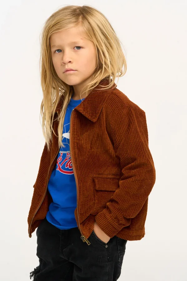 New Martin Walnut Brown Zip Up Corduroy Jacket Kids/BOY Boys