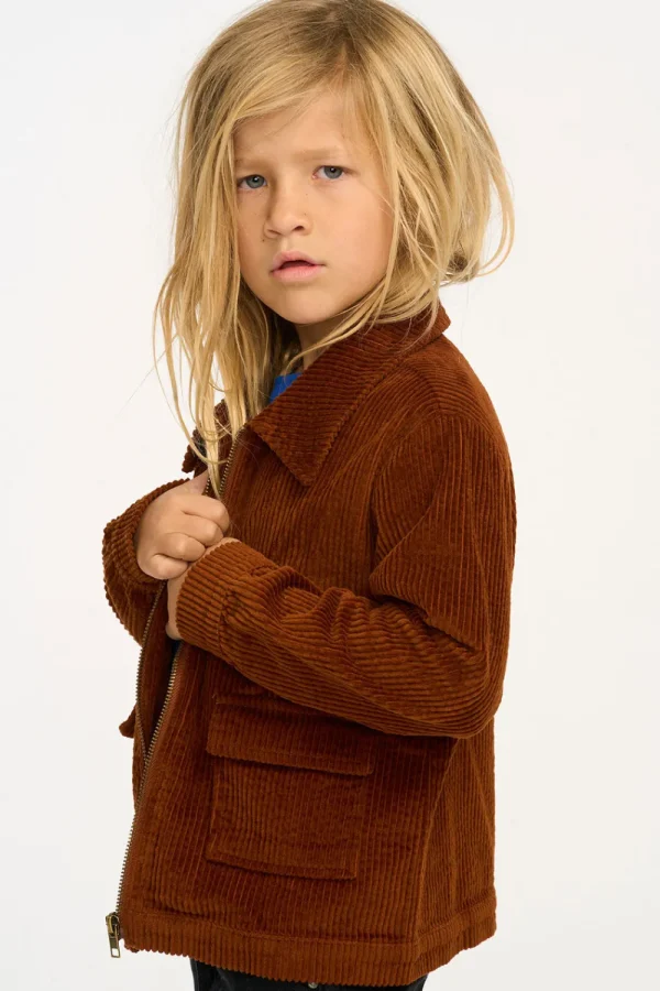 New Martin Walnut Brown Zip Up Corduroy Jacket Kids/BOY Boys