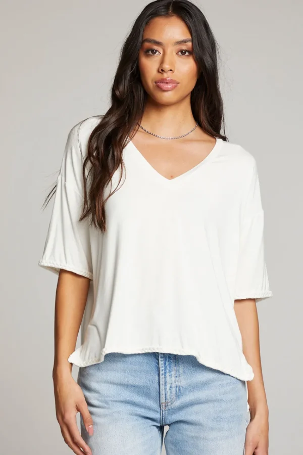 Clearance Mason White V Neck Women Loungewear | Tops