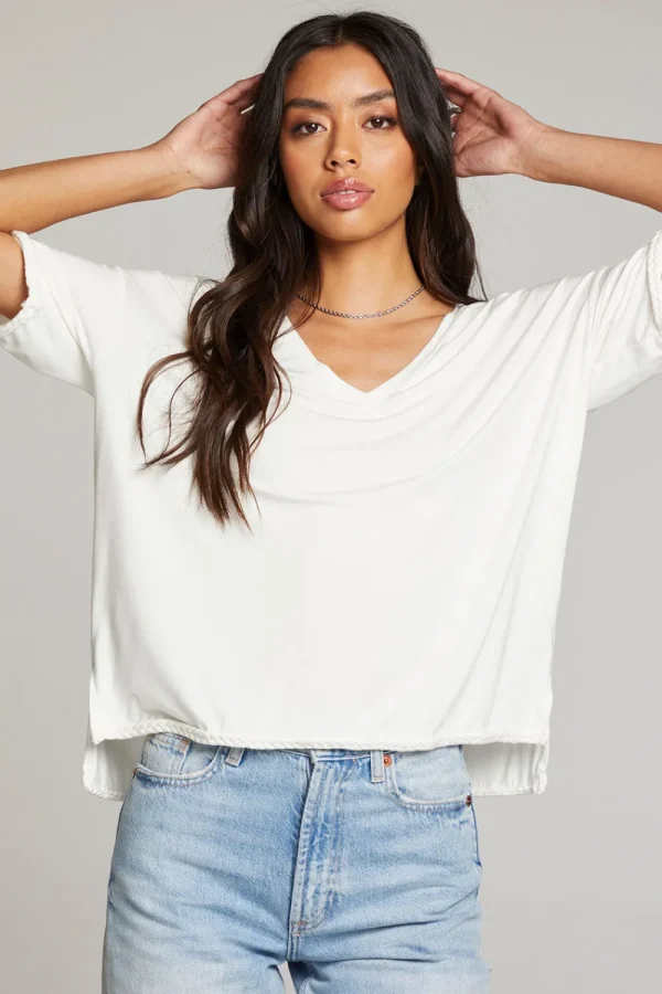Clearance Mason White V Neck Women Loungewear | Tops