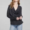 Clearance Mela Shadow Black Long Sleeve Women Loungewear | Tops