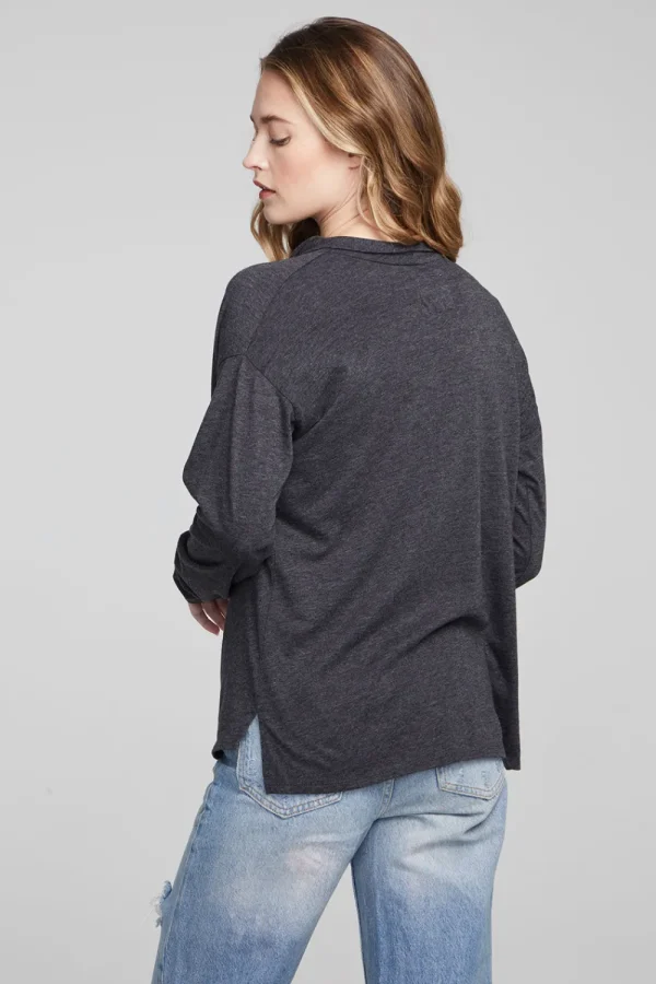 Clearance Mela Shadow Black Long Sleeve Women Loungewear | Tops