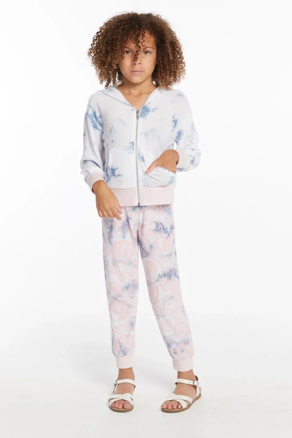 Online Mermaid Shell Girls Zip-up Hoodie Kids Girls