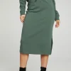 Best Midi Drawstring Skirt With Side Slit Women Bottoms