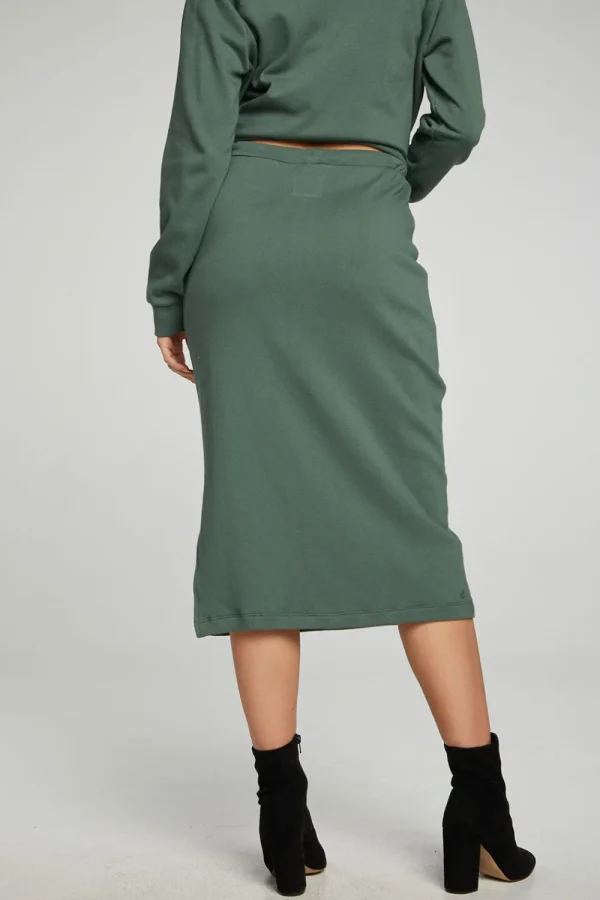 Best Midi Drawstring Skirt With Side Slit Women Bottoms