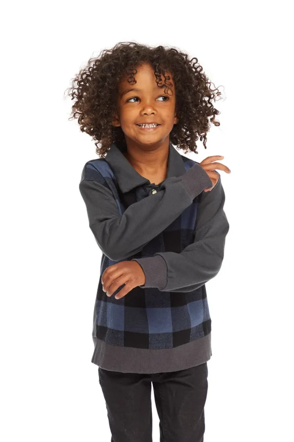 New Mike Ghost Plaid Collared Shirt Kids/BOY Boys