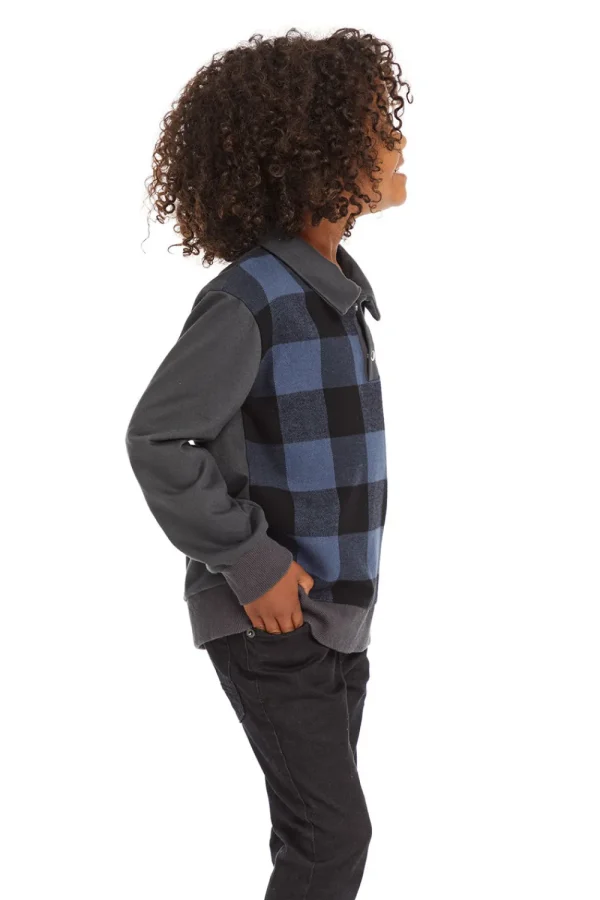 New Mike Ghost Plaid Collared Shirt Kids/BOY Boys