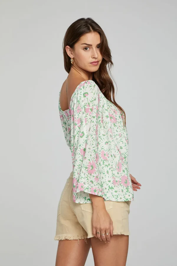 Store Monarch Crop Top - Grass Daisy Floral Women Outerwear | Loungewear