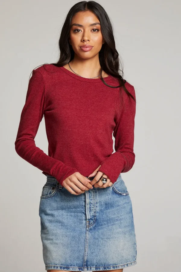 Hot Moonlight Blood Red Long Sleeve Women Loungewear | Tops