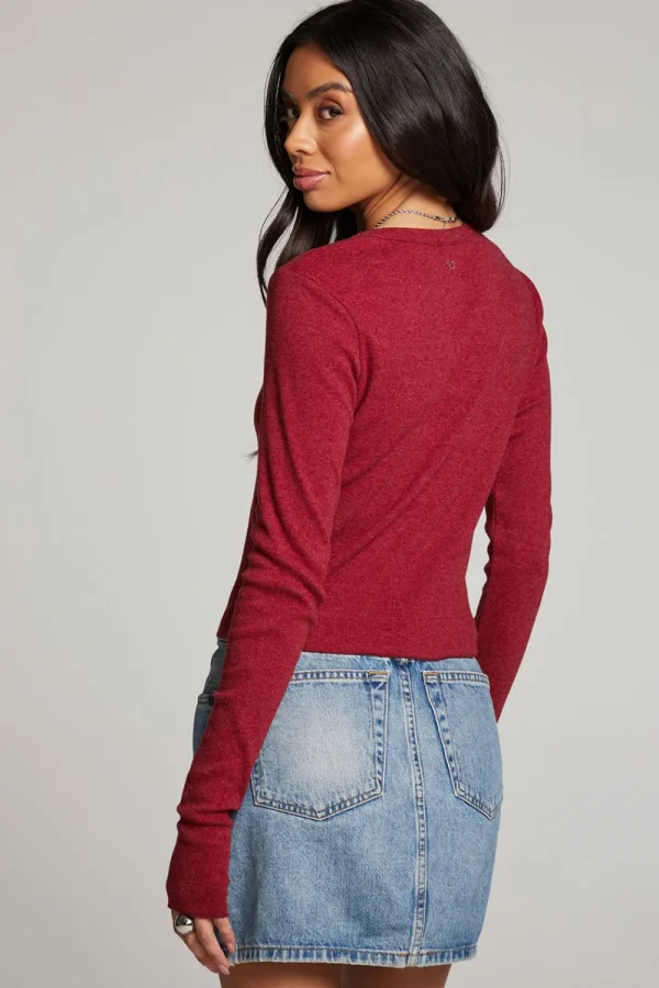 Hot Moonlight Blood Red Long Sleeve Women Loungewear | Tops