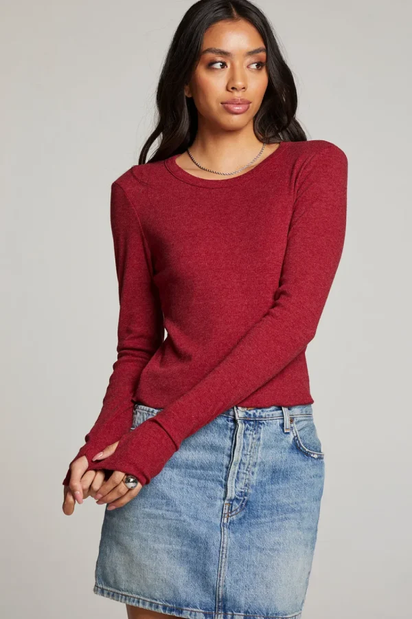 Hot Moonlight Blood Red Long Sleeve Women Loungewear | Tops