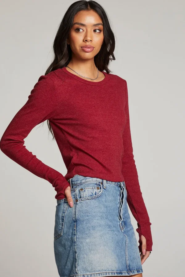 Hot Moonlight Blood Red Long Sleeve Women Loungewear | Tops