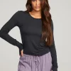 Outlet Moonlight Licorice Long Sleeve Women Loungewear | Tops