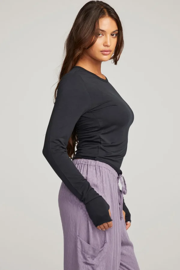 Outlet Moonlight Licorice Long Sleeve Women Loungewear | Tops