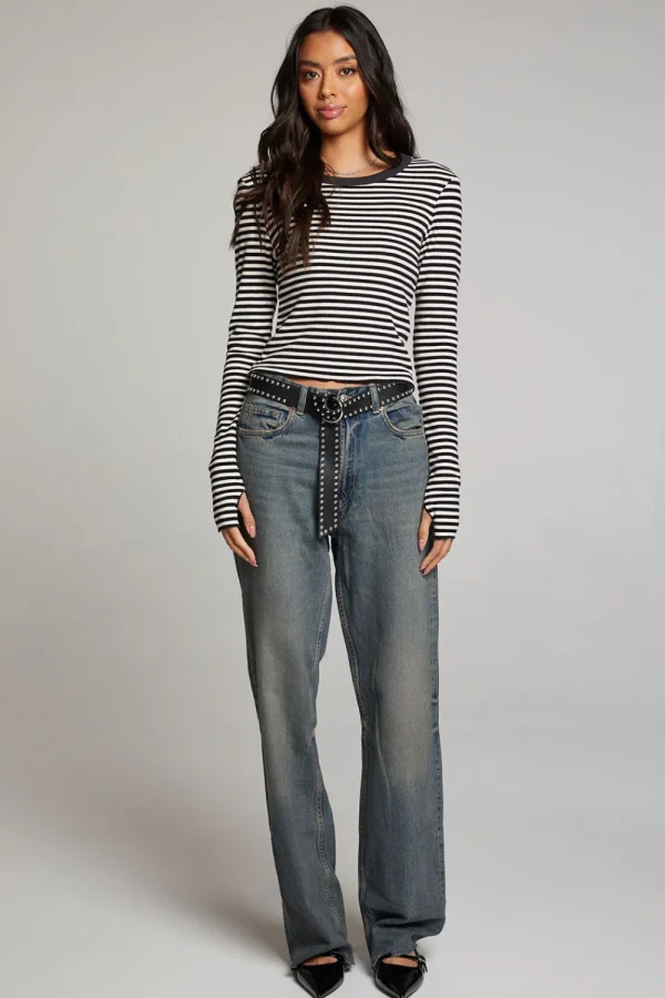 Online Moonlight Punk Stripe Long Sleeve Women Loungewear | Tops
