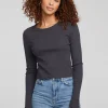 Cheap Moonlight Shadow Black Long Sleeve Women Loungewear | Tops