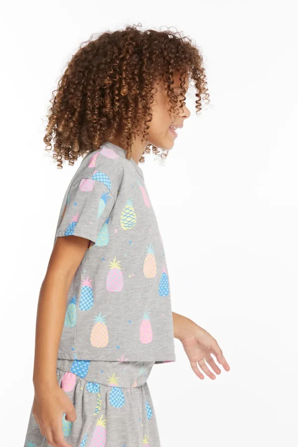 Hot Multi Pineapple Girls Tee Kids Girls