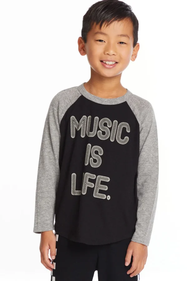 Clearance Music Is Life Boys Baseball Tee Kids/BOY Boys