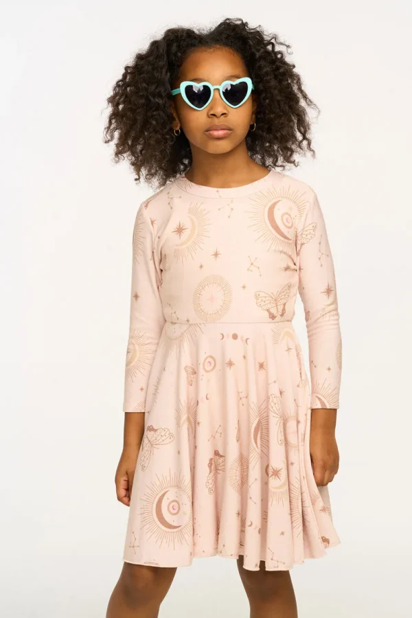 Shop Mystical Sky Peplum Cozy Knit Dress Kids Girls