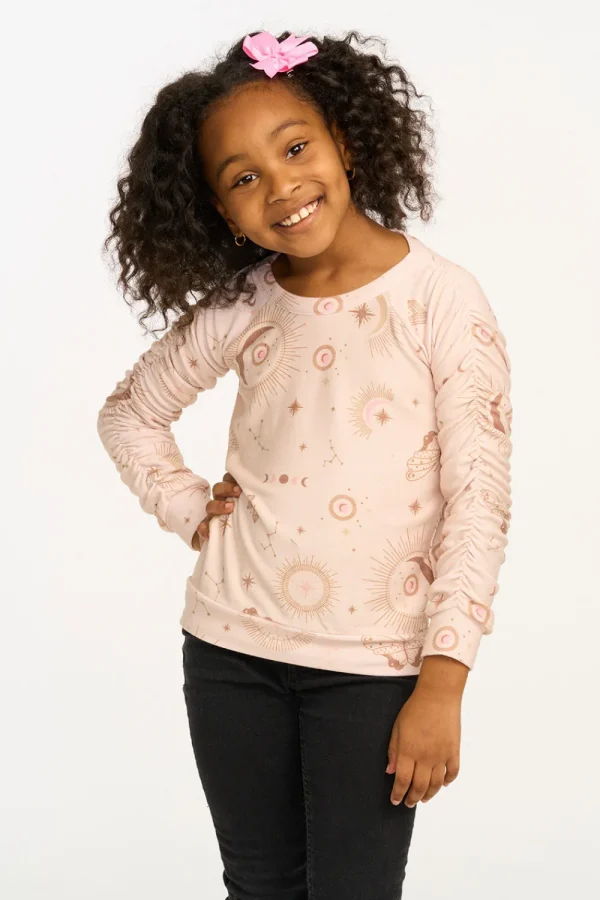 Flash Sale Mystical Sky Shirred Cozy Knit Pullover Kids Girls
