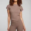 Clearance Nahal Deep Taupe Tee Women Loungewear | Tops