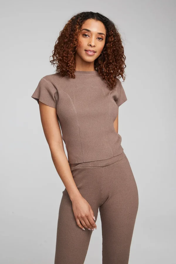Clearance Nahal Deep Taupe Tee Women Loungewear | Tops