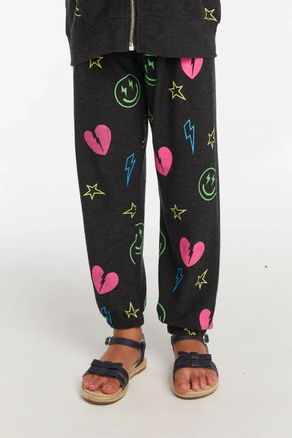 Clearance Neon Heart & Smiles Girls Pant Kids Girls