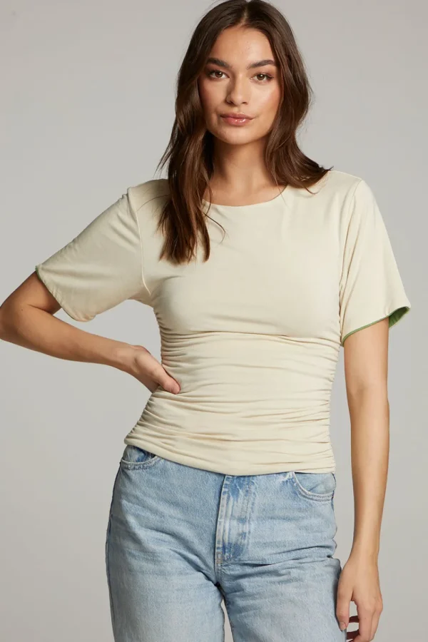 Fashion Ocala Whitecap Grey And Piquant Green Reversible Top Women Loungewear | Tops
