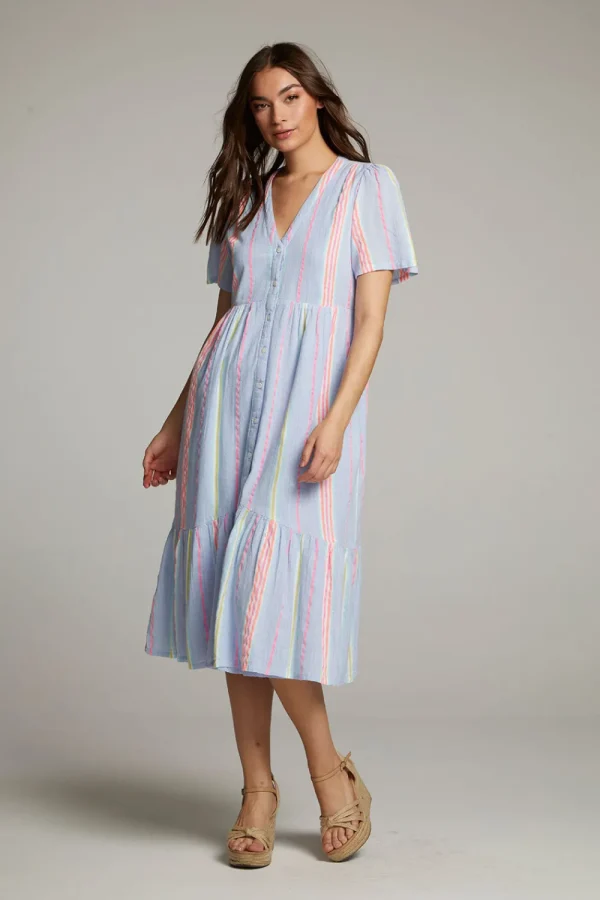 Store Orange South West Beach Stripe Midi Dress Women Loungewear | Dresses