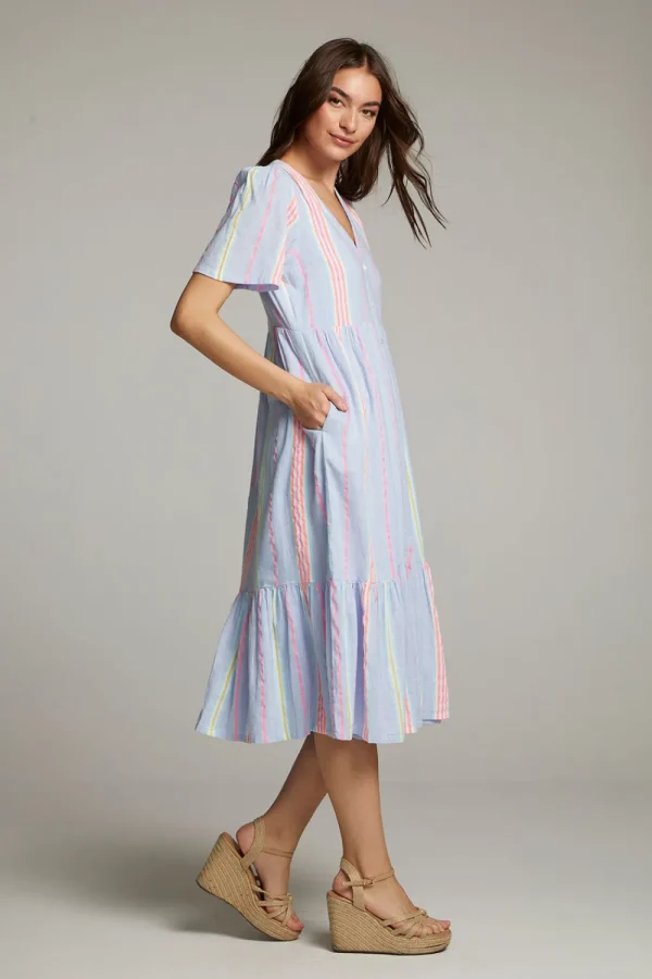 Store Orange South West Beach Stripe Midi Dress Women Loungewear | Dresses