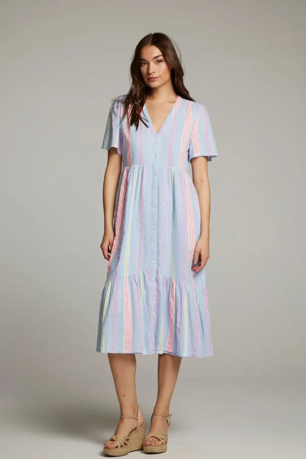 Store Orange South West Beach Stripe Midi Dress Women Loungewear | Dresses